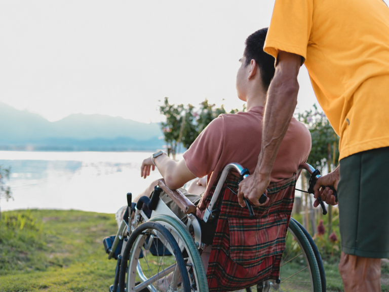 Promenade en fauteuil roulant